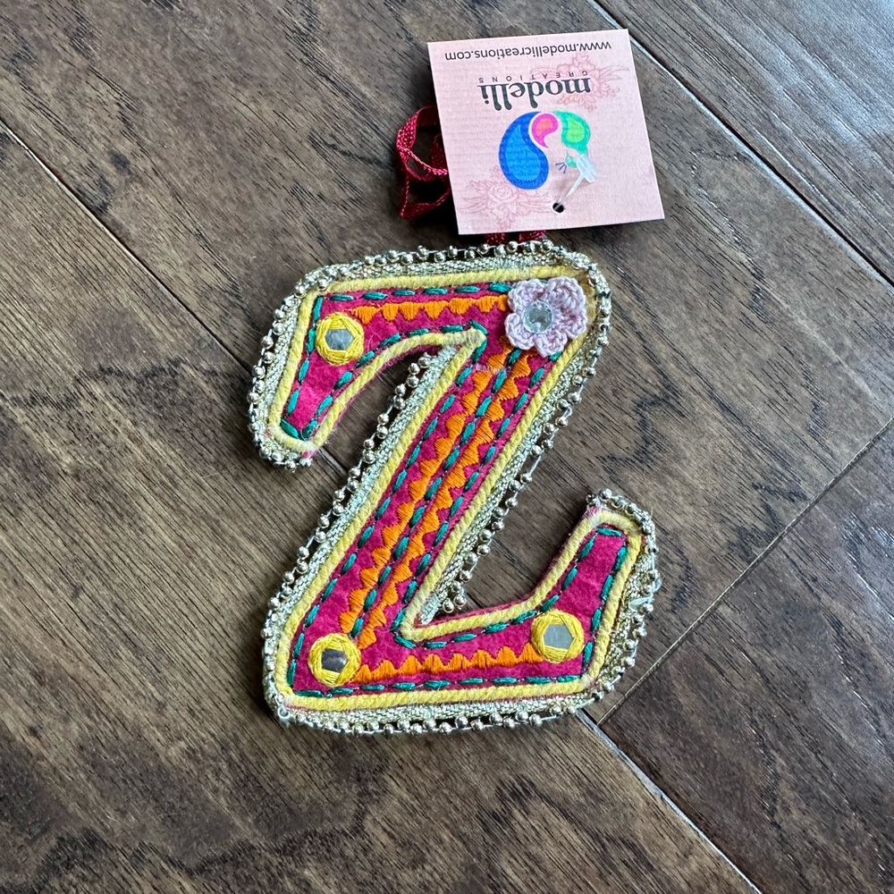 Felt Z Letter Ornament /Present Topper